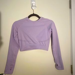 Elevate Long Sleeve Crop Top Acai Purple